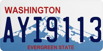 WA license plate AYI9113