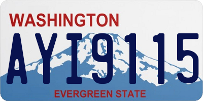 WA license plate AYI9115