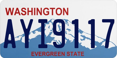 WA license plate AYI9117