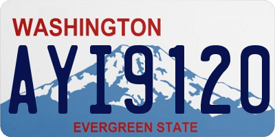 WA license plate AYI9120