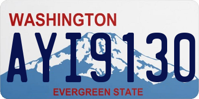 WA license plate AYI9130