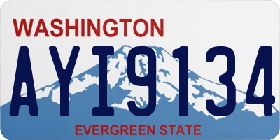 WA license plate AYI9134