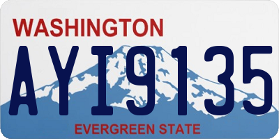 WA license plate AYI9135