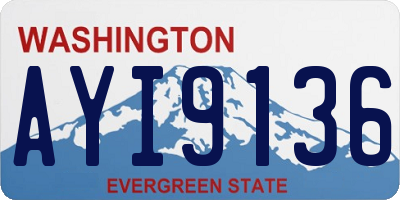 WA license plate AYI9136
