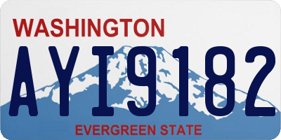 WA license plate AYI9182
