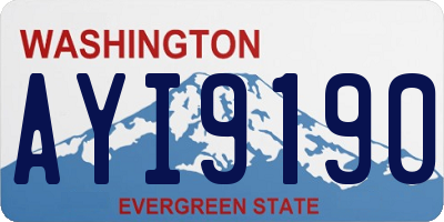 WA license plate AYI9190