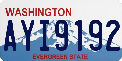 WA license plate AYI9192