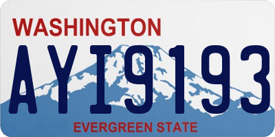 WA license plate AYI9193