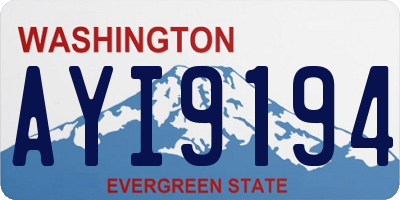 WA license plate AYI9194