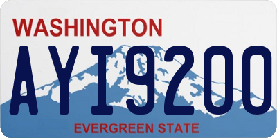 WA license plate AYI9200