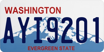 WA license plate AYI9201