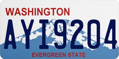 WA license plate AYI9204
