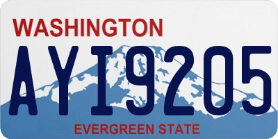 WA license plate AYI9205