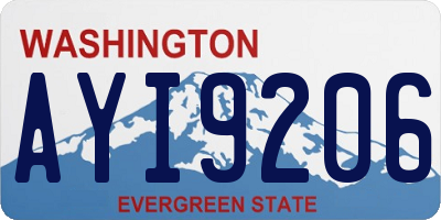 WA license plate AYI9206
