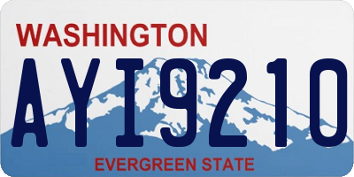 WA license plate AYI9210
