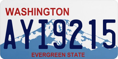 WA license plate AYI9215