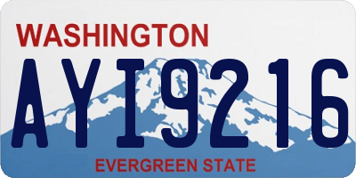 WA license plate AYI9216