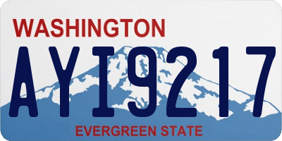 WA license plate AYI9217