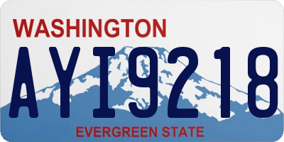 WA license plate AYI9218