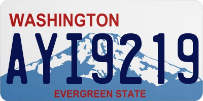 WA license plate AYI9219