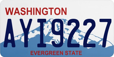 WA license plate AYI9227