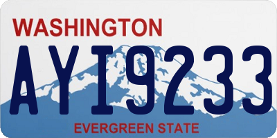 WA license plate AYI9233