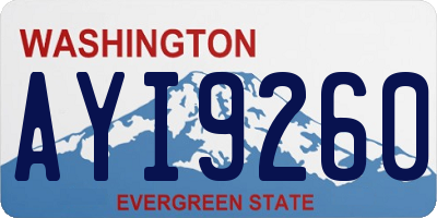 WA license plate AYI9260