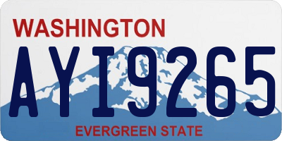 WA license plate AYI9265