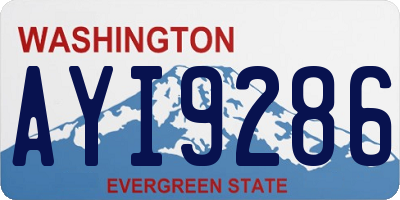 WA license plate AYI9286