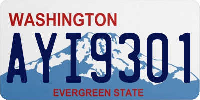 WA license plate AYI9301