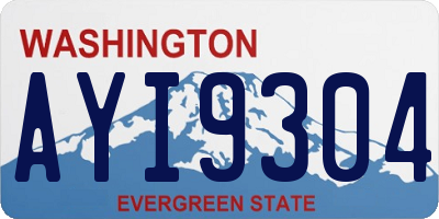 WA license plate AYI9304