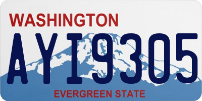WA license plate AYI9305