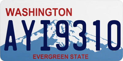 WA license plate AYI9310