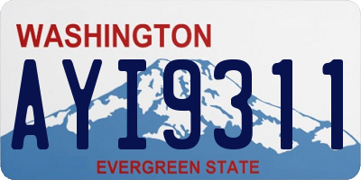 WA license plate AYI9311