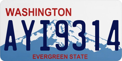 WA license plate AYI9314