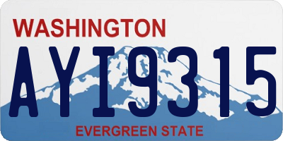WA license plate AYI9315