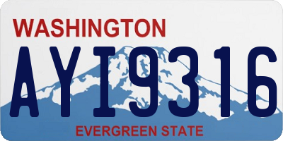 WA license plate AYI9316