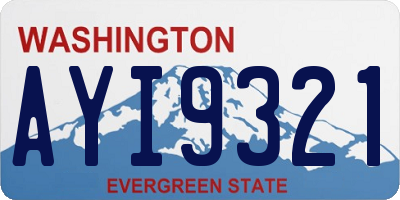 WA license plate AYI9321