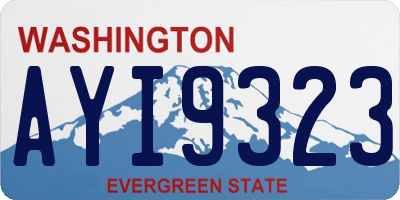 WA license plate AYI9323