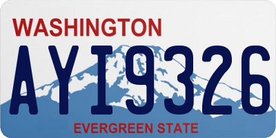WA license plate AYI9326