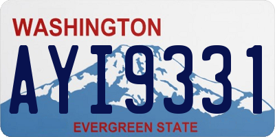 WA license plate AYI9331