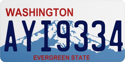 WA license plate AYI9334