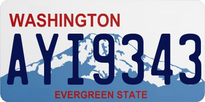 WA license plate AYI9343