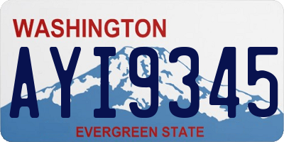 WA license plate AYI9345