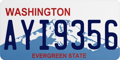 WA license plate AYI9356