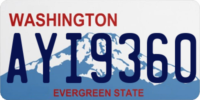 WA license plate AYI9360
