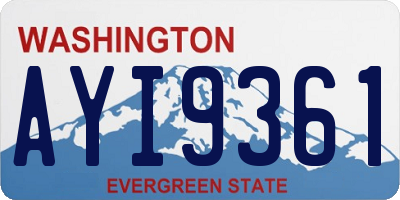 WA license plate AYI9361