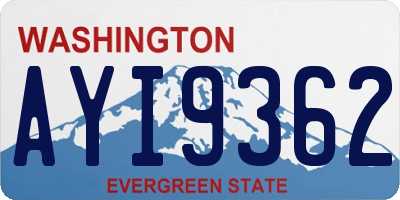 WA license plate AYI9362
