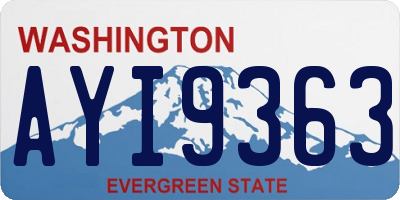 WA license plate AYI9363