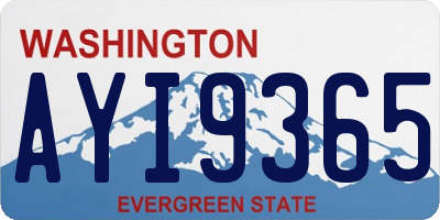 WA license plate AYI9365